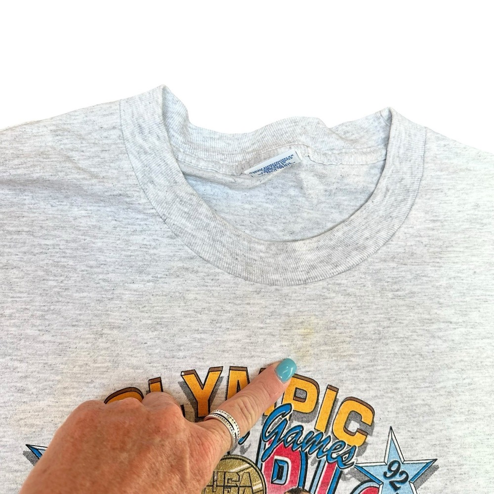 Dream Team NBA Olympic Basketball 1992 Tee Gray Vintage‎ Salem Mens L - Picture 6 of 7
